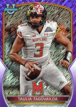 Load image into Gallery viewer, 2022 Bowman University Chrome Football PURPLE SHIMMER REFRACTOR Parallels