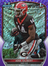 Load image into Gallery viewer, 2022 Bowman University Chrome Football PURPLE SHIMMER REFRACTOR Parallels