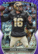 Load image into Gallery viewer, 2022 Bowman University Chrome Football PURPLE SHIMMER REFRACTOR Parallels