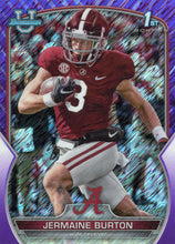 Load image into Gallery viewer, 2022 Bowman University Chrome Football PURPLE SHIMMER REFRACTOR Parallels