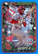 Load image into Gallery viewer, 2024 Topps Holiday BLUE METALLIC & PURPLE GLITTER Parallels