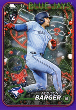 Load image into Gallery viewer, 2024 Topps Holiday BLUE METALLIC & PURPLE GLITTER Parallels