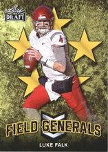 Load image into Gallery viewer, 2018 Leaf Draft Football Cards - Field Generals Gold: #FG-06 Luke Falk