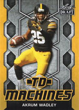 Load image into Gallery viewer, 2018 Leaf Draft Football Cards - TD Machines Gold: #TD-01 Akrum Wadley