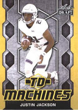 Load image into Gallery viewer, 2018 Leaf Draft Football Cards - TD Machines Gold: #TD-10 Justin Jackson