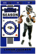 Load image into Gallery viewer, 2019 Panini Contenders Base Veteran Cards #1-100 - Pick Your Cards: #15 Lamar Jackson