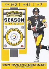 Load image into Gallery viewer, 2019 Panini Contenders Base Veteran Cards #1-100 - Pick Your Cards: #21 Ben Roethlisberger