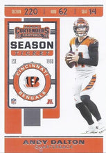 Load image into Gallery viewer, 2019 Panini Contenders Base Veteran Cards #1-100 - Pick Your Cards: #24 Andy Dalton