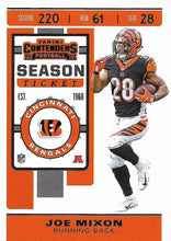 Load image into Gallery viewer, 2019 Panini Contenders Base Veteran Cards #1-100 - Pick Your Cards: #25 Joe Mixon