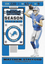 Load image into Gallery viewer, 2019 Panini Contenders Base Veteran Cards #1-100 - Pick Your Cards: #72 Matthew Stafford