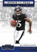 Load image into Gallery viewer, 2019 Panini Contenders ROOKIE OF THE YEAR CONTENDERS Insert - Pick Your Cards: #RYA-MB Marquise Brown - Baltimore Ravens