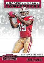 Load image into Gallery viewer, 2019 Panini Contenders ROOKIE OF THE YEAR CONTENDERS Insert - Pick Your Cards: #RYA-DS Deebo Samuel - San Francisco 49ers
