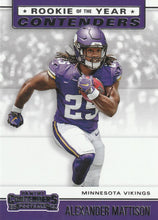 Load image into Gallery viewer, 2019 Panini Contenders ROOKIE OF THE YEAR CONTENDERS Insert - Pick Your Cards: #RYA-AM Alexander Mattison - Minnesota Vikings