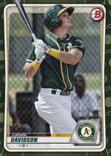 Load image into Gallery viewer, 2020 Bowman Baseball Cards - Prospects CAMO PARALLEL (1-100): #BP-88 Logan Davidson