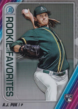 Load image into Gallery viewer, 2020 Bowman - Rookie of the Year Favorites Chrome Refractor Insert: #ROYF-AP A.J. Puk