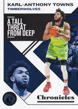 Load image into Gallery viewer, 2019-20 Panini Chronicles Basketball Cards #1-100: #17 Karl-Anthony Towns  - Minnesota Timberwolves
