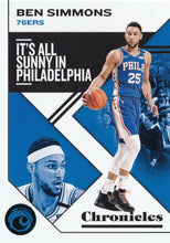 Load image into Gallery viewer, 2019-20 Panini Chronicles Basketball Cards TEAL Parallels: #32 Ben Simmons  - Philadelphia 76ers
