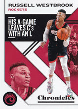 Load image into Gallery viewer, 2019-20 Panini Chronicles Basketball Cards TEAL Parallels: #45 Russell Westbrook  - Houston Rockets
