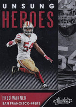 Load image into Gallery viewer, 2020 Panini Absolute NFL Football UNSUNG HEROES Inserts ~ Pick Your Cards