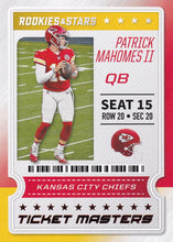 Load image into Gallery viewer, 2020 Panini Rookies & Stars NFL TICKET MASTERS Inserts ~ Pick Your Cards