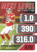 Load image into Gallery viewer, 2021 Panini Score NFL Football NEXT LEVEL STATS Inserts ~ Pick Your Cards