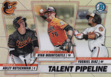 Load image into Gallery viewer, 2020 Bowman - Talent Pipeline Trios Chrome Refractor Insert: #TP-BAL Ryan Mountcastle / Yusniel Diaz / Adley Rutschman