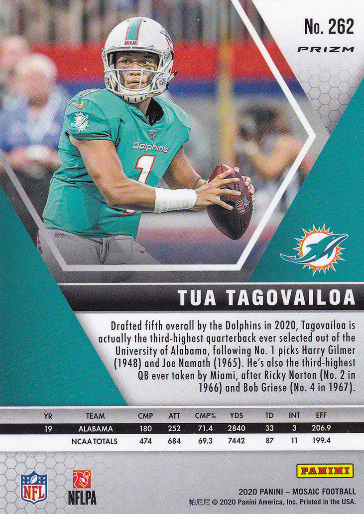 Tua Tagovailoa 2020 Panini Mosaic Football Pink Camo Prizm Nfl