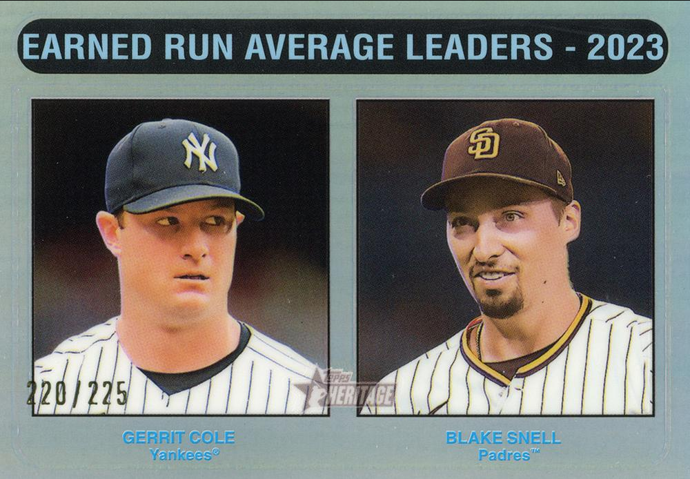 #311 Earned Run Average Leaders - 2023 (Gerrit Cole / Blake Snell) LL - New York Yankees / San Diego Padres