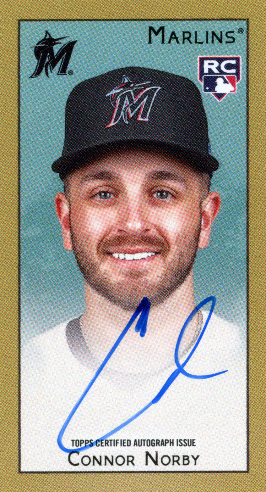 CONNOR NORBY RC 2025 Topps T205 ON CARD AUTO ~ Marlins