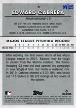 Load image into Gallery viewer, EDWARD CABRERA 2022 Topps Archives Snapshots Baseball NEGATIVE INVERSE /25 RC
