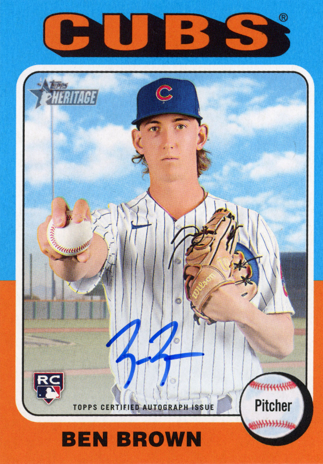 BEN BROWN RC 2024 Topps Heritage High Number REAL ONE AUTO #ROA-BB ~ Cubs