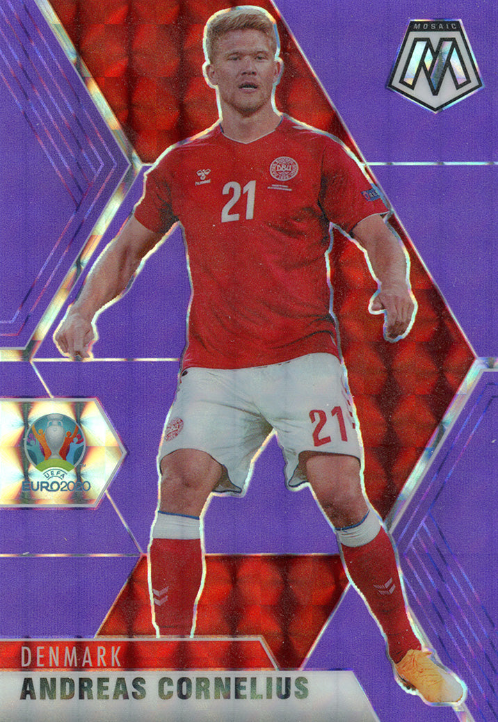 ANDREAS CORNELIUS 2021 Panini Mosaic UEFA EURO 2020 PURPLE FLUORESCENT /70