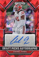 Andre Jones #DPA-ANJ 2023 Panini Prizm Draft Picks Football RED ICE AUTO