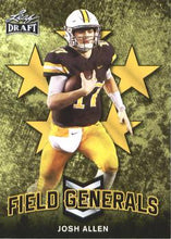 Load image into Gallery viewer, 2018 Leaf Draft Football Cards - Field Generals Gold: #FG-03 Josh Allen
