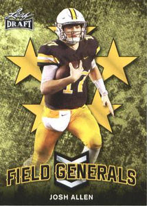 2018 Leaf Draft Football Cards - Field Generals Gold: #FG-03 Josh Allen