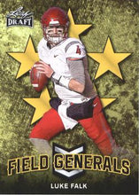 Load image into Gallery viewer, 2018 Leaf Draft Football Cards - Field Generals Gold: #FG-06 Luke Falk
