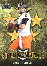 Load image into Gallery viewer, 2018 Leaf Draft Football Cards - Field Generals Gold: #FG-07 Mason Rudolph
