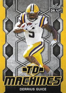2018 Leaf Draft Football Cards - TD Machines Gold: #TD-06 Derrius Guice