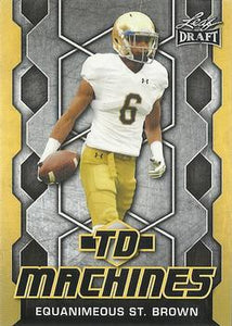 2018 Leaf Draft Football Cards - TD Machines Gold: #TD-07 Equanimeous St. Brown