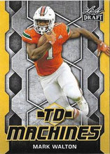 Load image into Gallery viewer, 2018 Leaf Draft Football Cards - TD Machines Gold: #TD-13 Mark Walton
