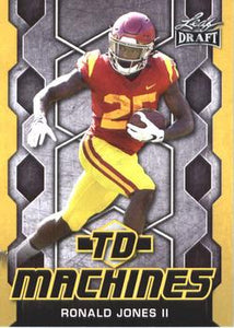 2018 Leaf Draft Football Cards - TD Machines Gold: #TD-16 Ronald Jones II