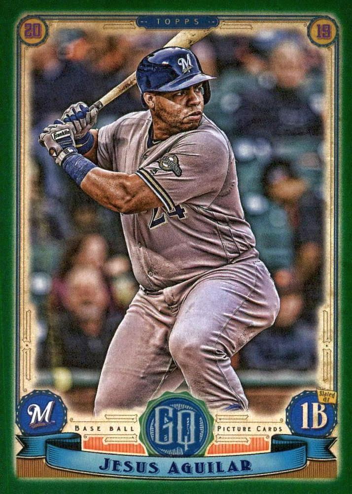 2019 Topps Gypsy Queen Baseball GREEN Parallels: #2 Jesus Aguilar