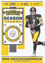 Load image into Gallery viewer, 2019 Panini Contenders Base Veteran Cards #1-100 - Pick Your Cards: #21 Ben Roethlisberger
