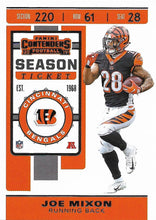 Load image into Gallery viewer, 2019 Panini Contenders Base Veteran Cards #1-100 - Pick Your Cards: #25 Joe Mixon
