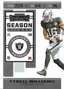 2019 Panini Contenders Base Veteran Cards #1-100 - Pick Your Cards: #43 Tyrell Williams