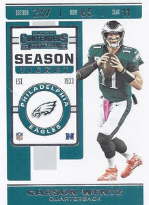 2019 Panini Contenders Base Veteran Cards #1-100 - Pick Your Cards: #57 Carson Wentz