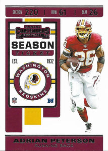 2019 Panini Contenders Base Veteran Cards #1-100 - Pick Your Cards: #60 Adrian Peterson