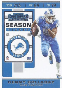 2019 Panini Contenders Base Veteran Cards #1-100 - Pick Your Cards: #74 Kenny Golladay