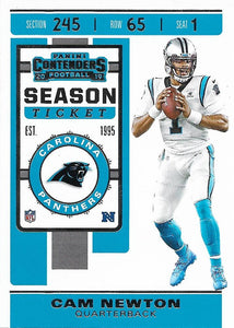 2019 Panini Contenders Base Veteran Cards #1-100 - Pick Your Cards: #75 Cam Newton
