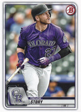 Load image into Gallery viewer, 2020 Bowman Baseball Cards (1-100): #82 Trevor Story
